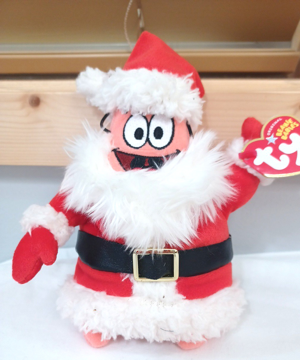 Patrick Claus Ty Beanie Baby 7" Christmas Santa SpongeBob Square Pants Tags